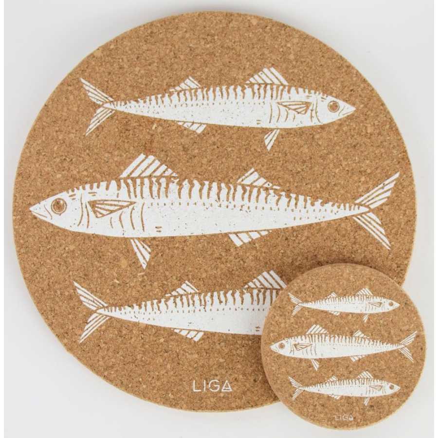 LIGA Cork Mackerel Coasters - Set of 4