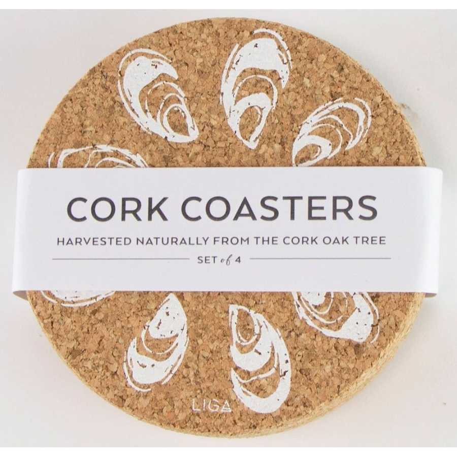 LIGA Cork Oyster Coasters - Set of 4