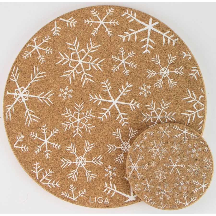 LIGA Cork Snowflake Coasters - Set of 4
