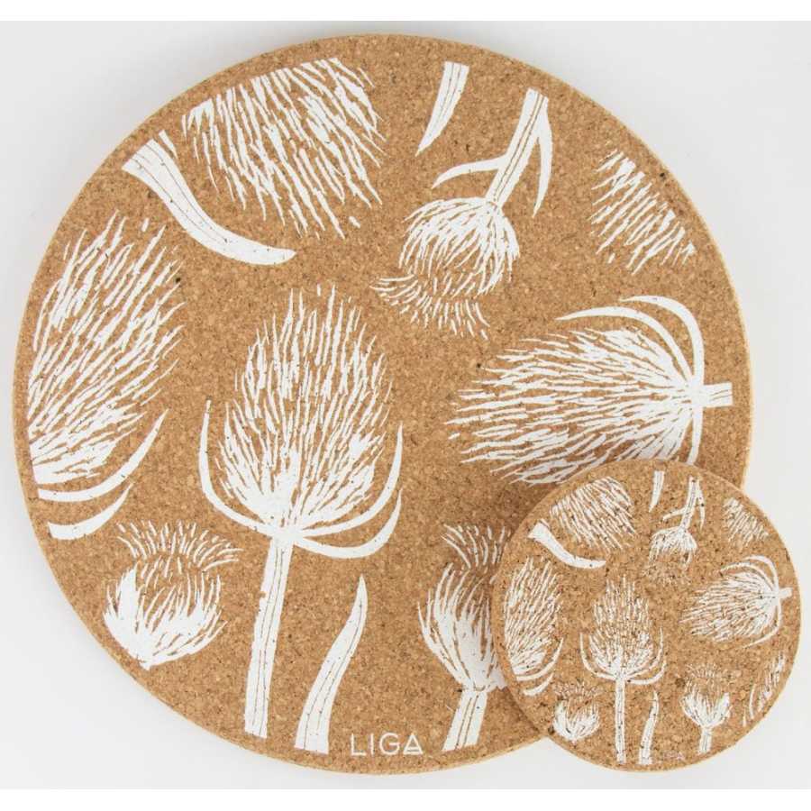 LIGA Cork Thistles & Teasles Coasters - Set of 4