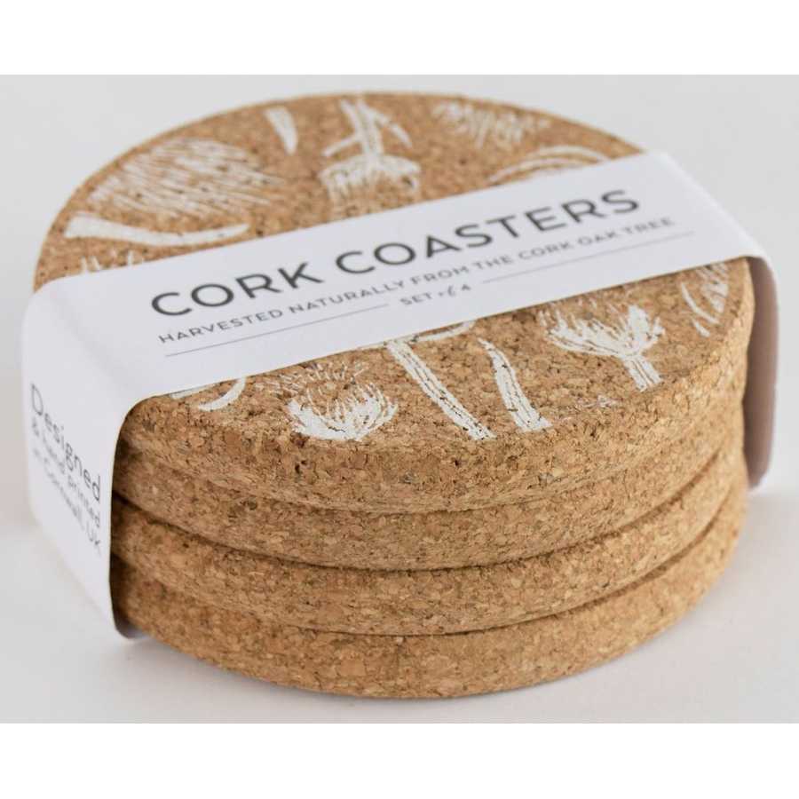 LIGA Cork Thistles & Teasles Coasters - Set of 4
