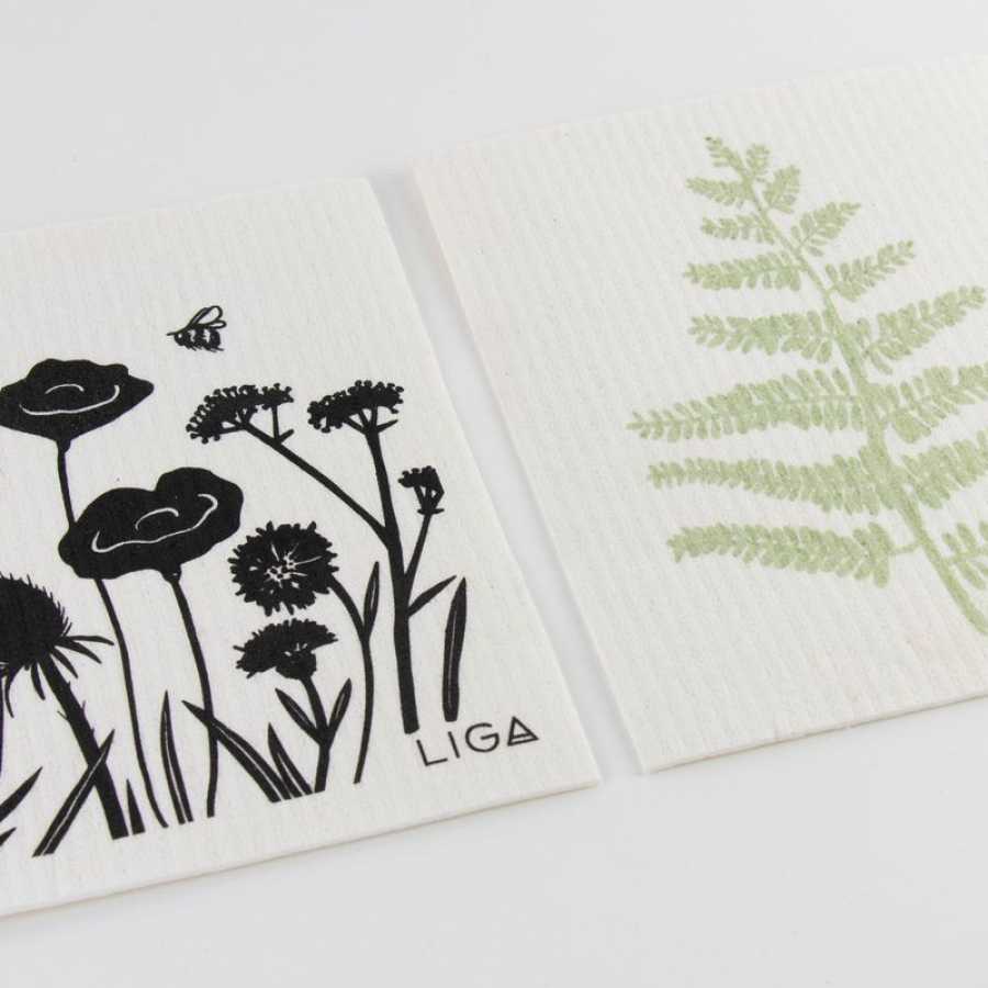 LIGA Eco Dishcloth - Set of 2 - Wildflower & Fern