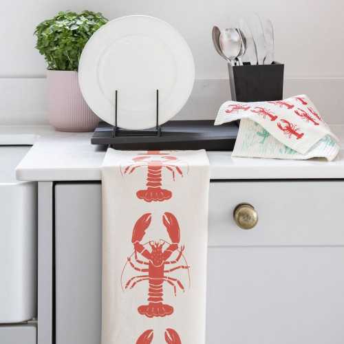 LIGA Organic Tea Towel - Lobster Red