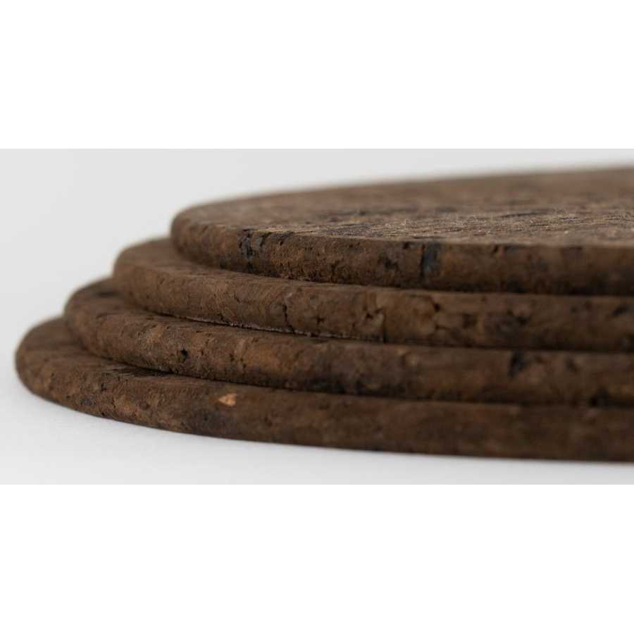 LIGA Smoked Cork Round Placemats - Set of 4