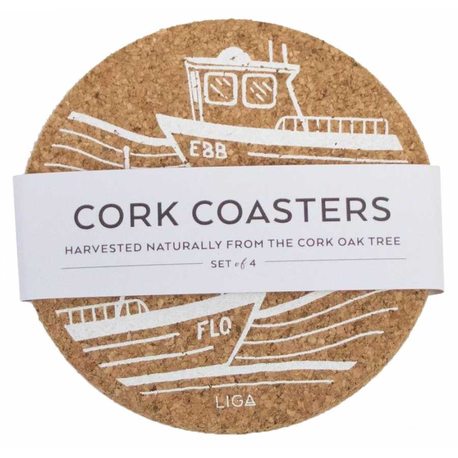 LIGA Cork Ebb & Flo Coasters - Set of 4