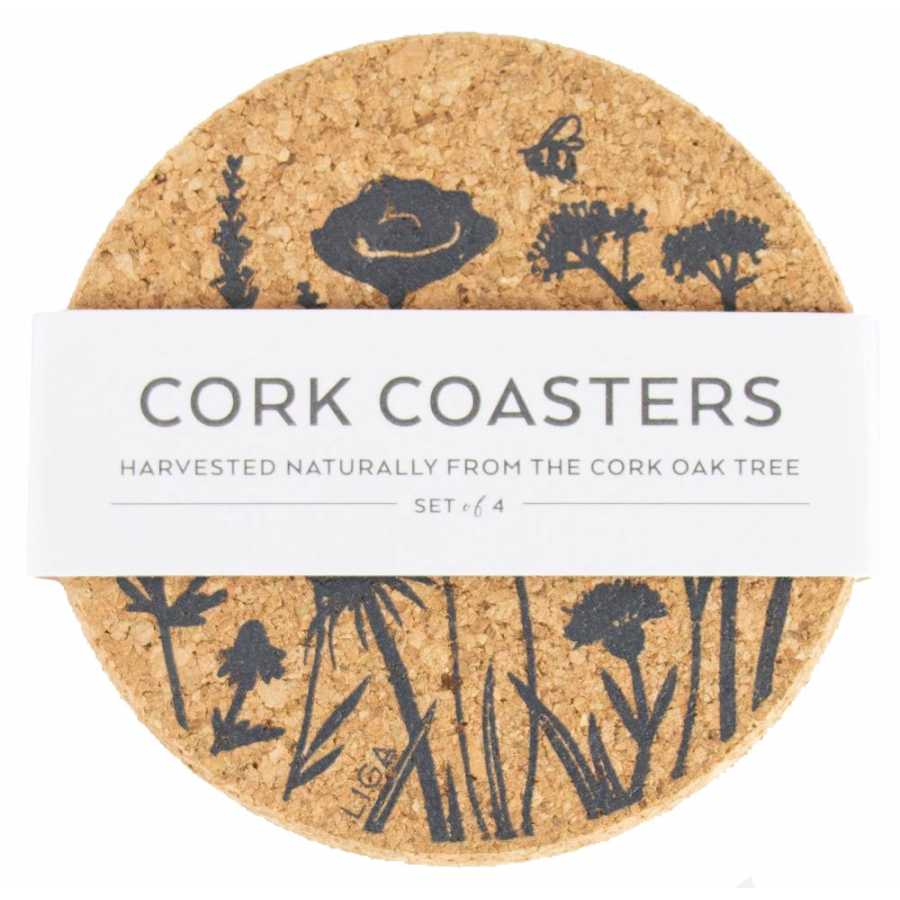 LIGA Cork Wildflower Coasters - Set of 4