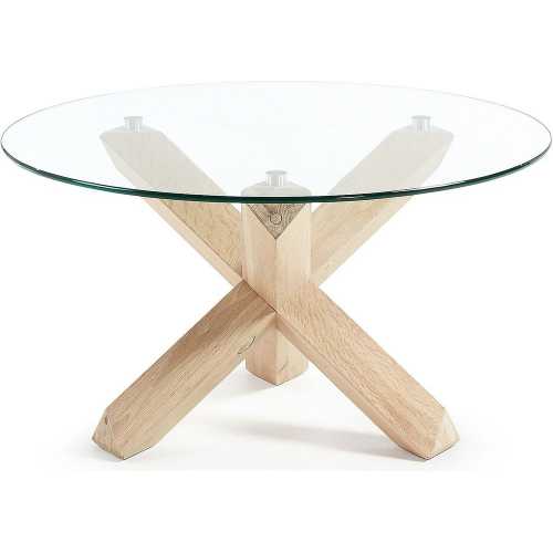 La Forma Nori Coffee Table, Milano Coffee Table Glass And Solid Oak