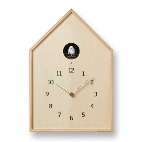 Lemnos Birdhouse Cuckoo Wall Clock - Natural
