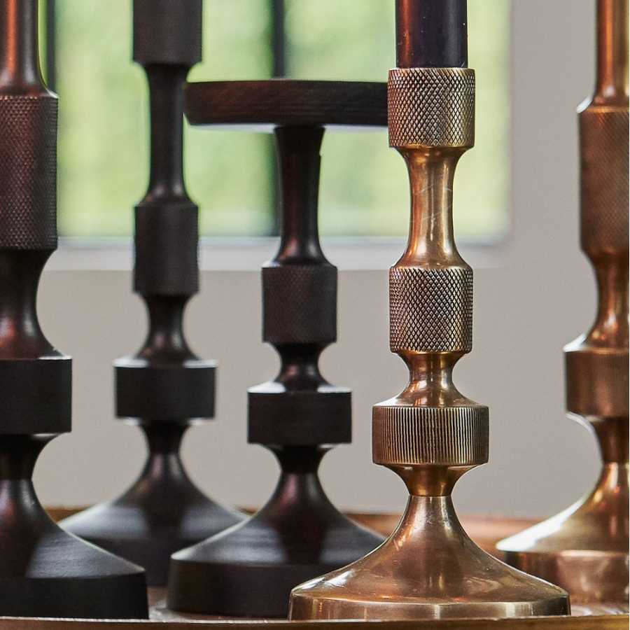Light and Living Kieran Candle Holder - Black