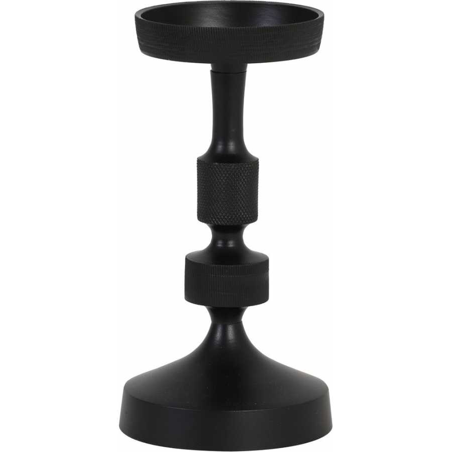 Light and Living Kieran Candle Holder - Black - Small
