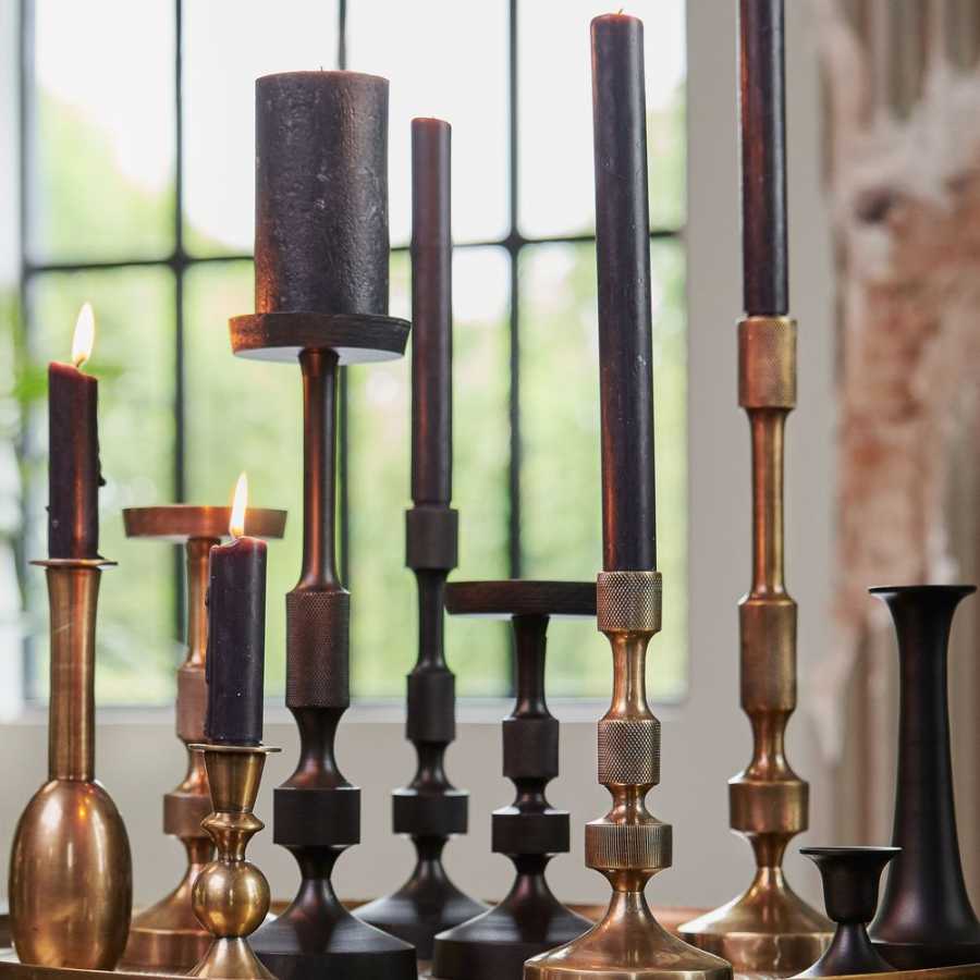Light and Living Kieran Candle Holder - Black