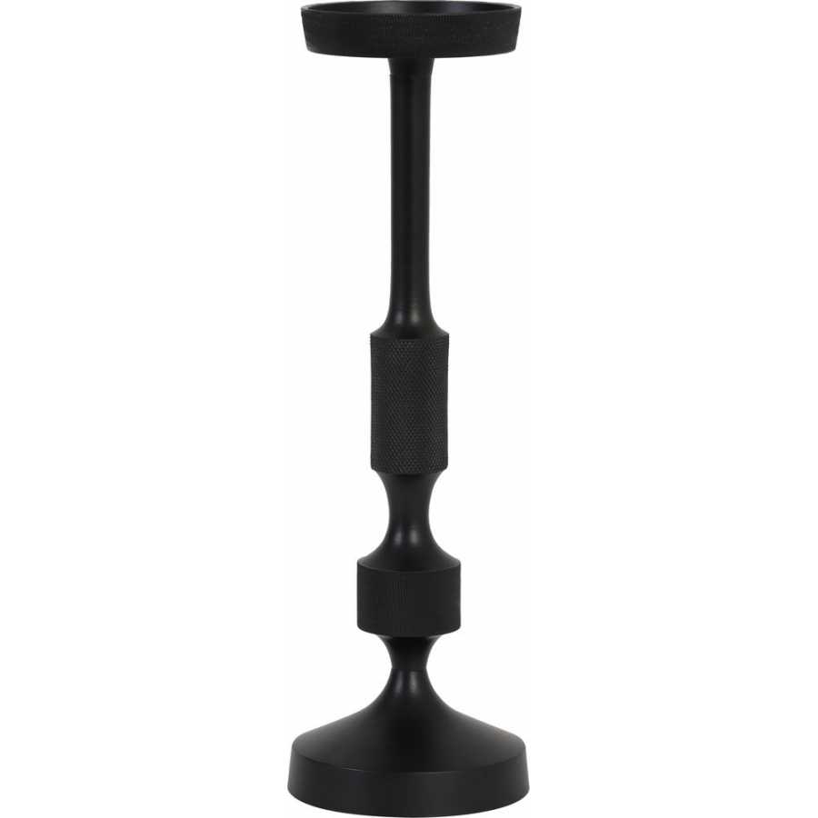 Light and Living Kieran Candle Holder - Black - Large