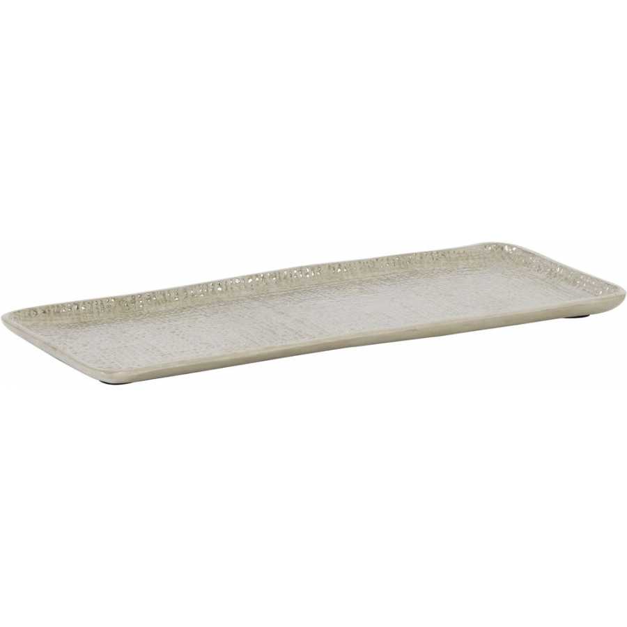 Light and Living Burly Tray - Silver - Small