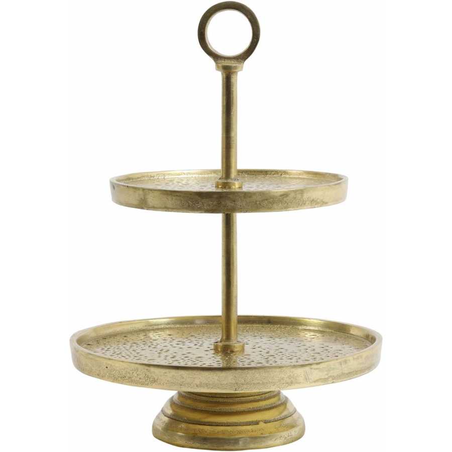 Light and Living Lutek 2 Cake Stand - Gold