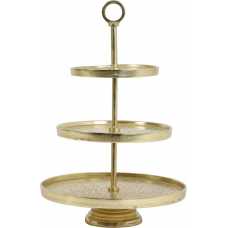 Light and Living Lutek 3 Cake Stand - Gold