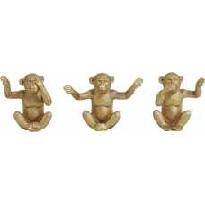 Light and Living Monkey Ornaments - Set of 3 - Gold