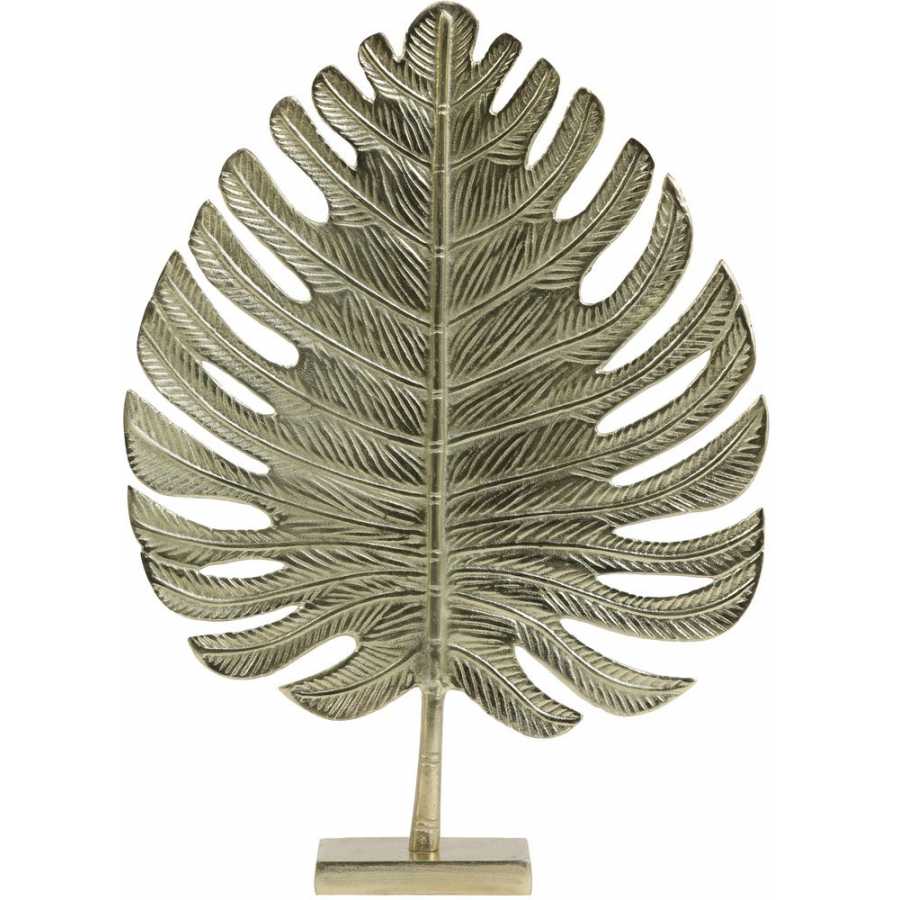 Light and Living Leaf Open Ornament - Gold - Large