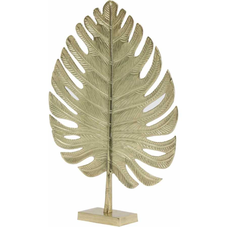Light and Living Leaf Open Ornament - Gold - Large
