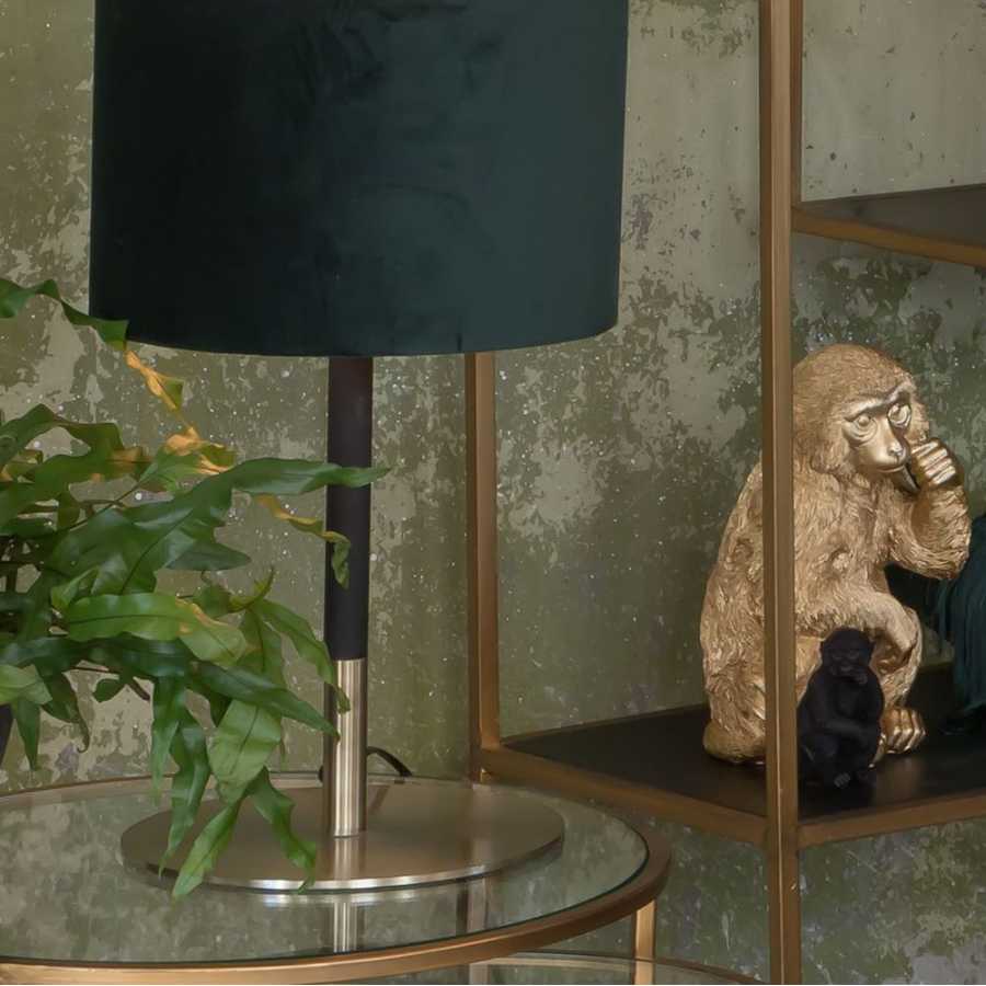 Light and Living Rodrigo Short Table Lamp Base - Black & Brass