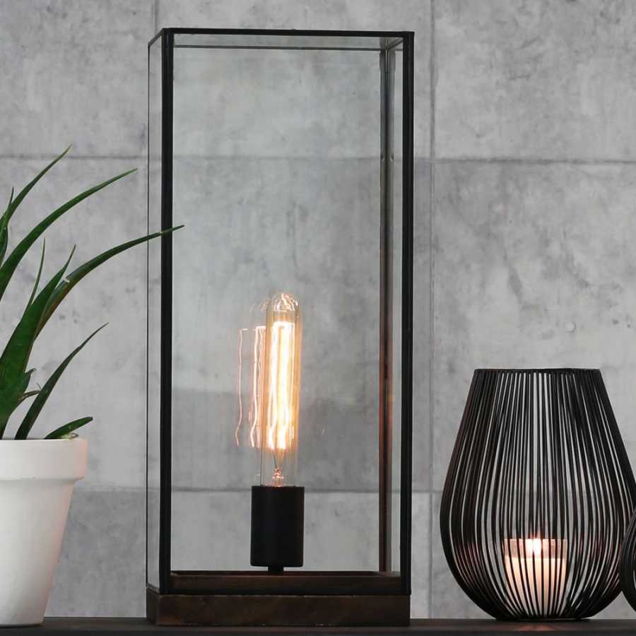 Light and Living Askjer Table Lamp - Brown & Black - Small