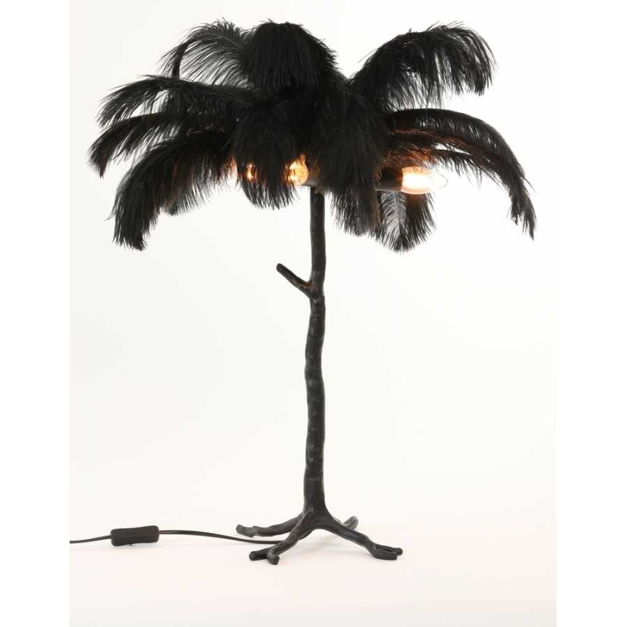 Light and Living Feather Table Lamp - Black