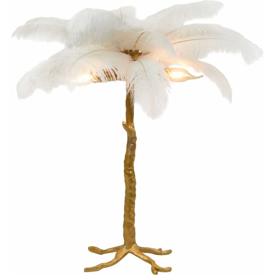 Light and Living Feather Table Lamp - White