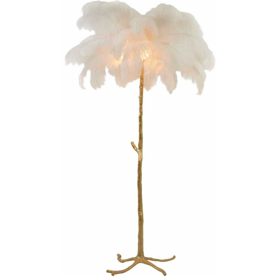 Light and Living Feather Floor Lamp - White
