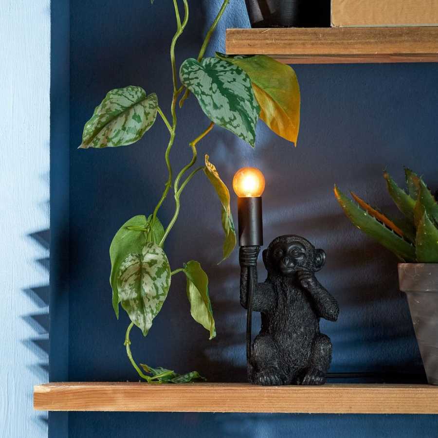 Light and Living Monkey Mini Table Lamp - Black