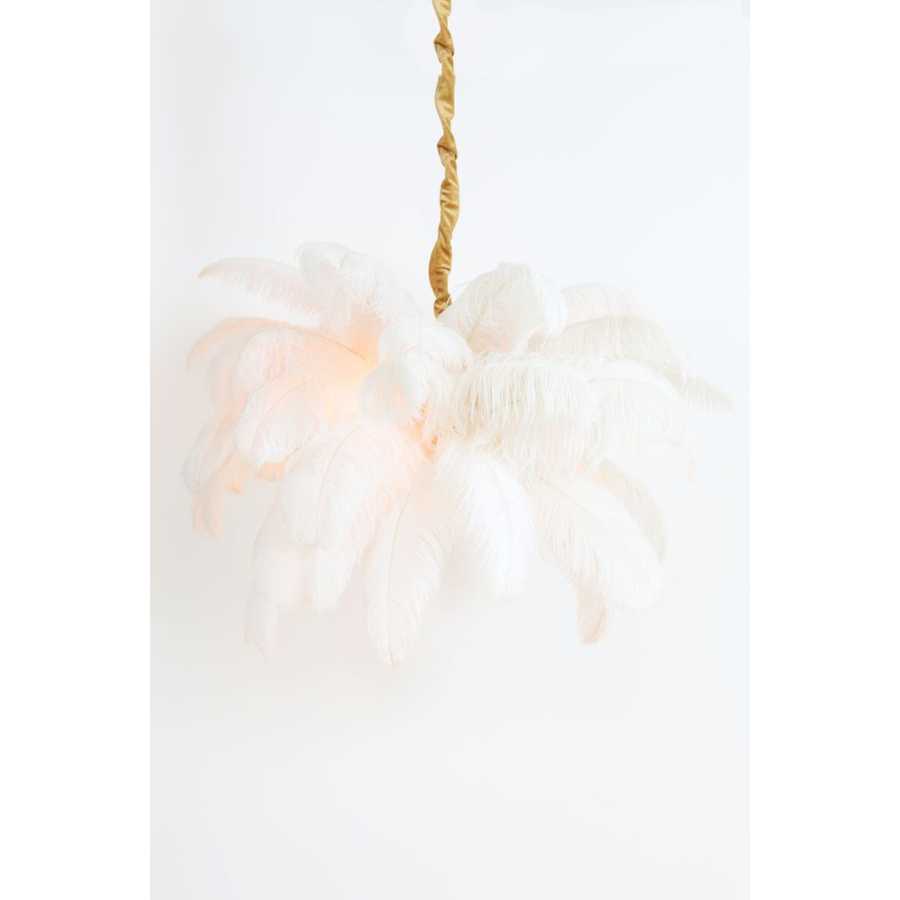 Light and Living Feather Pendant Light - White