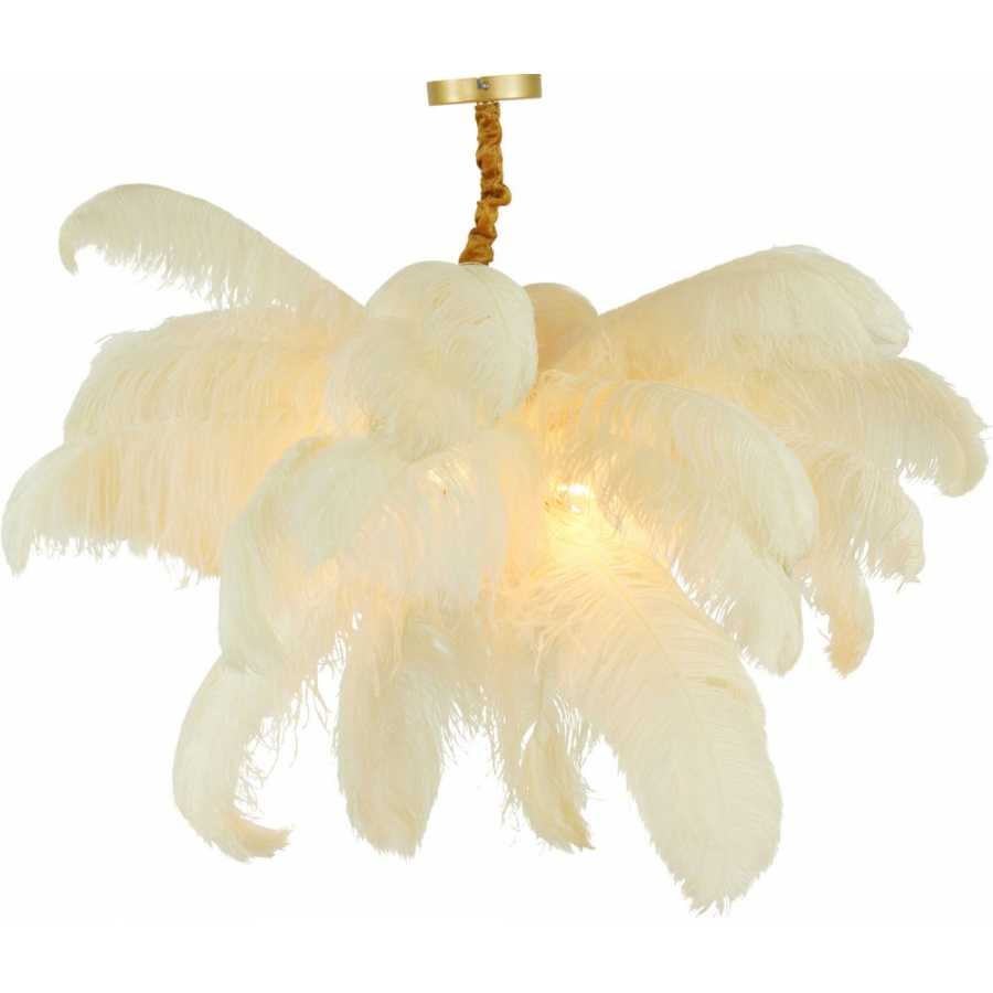 Light and Living Feather Pendant Light - White