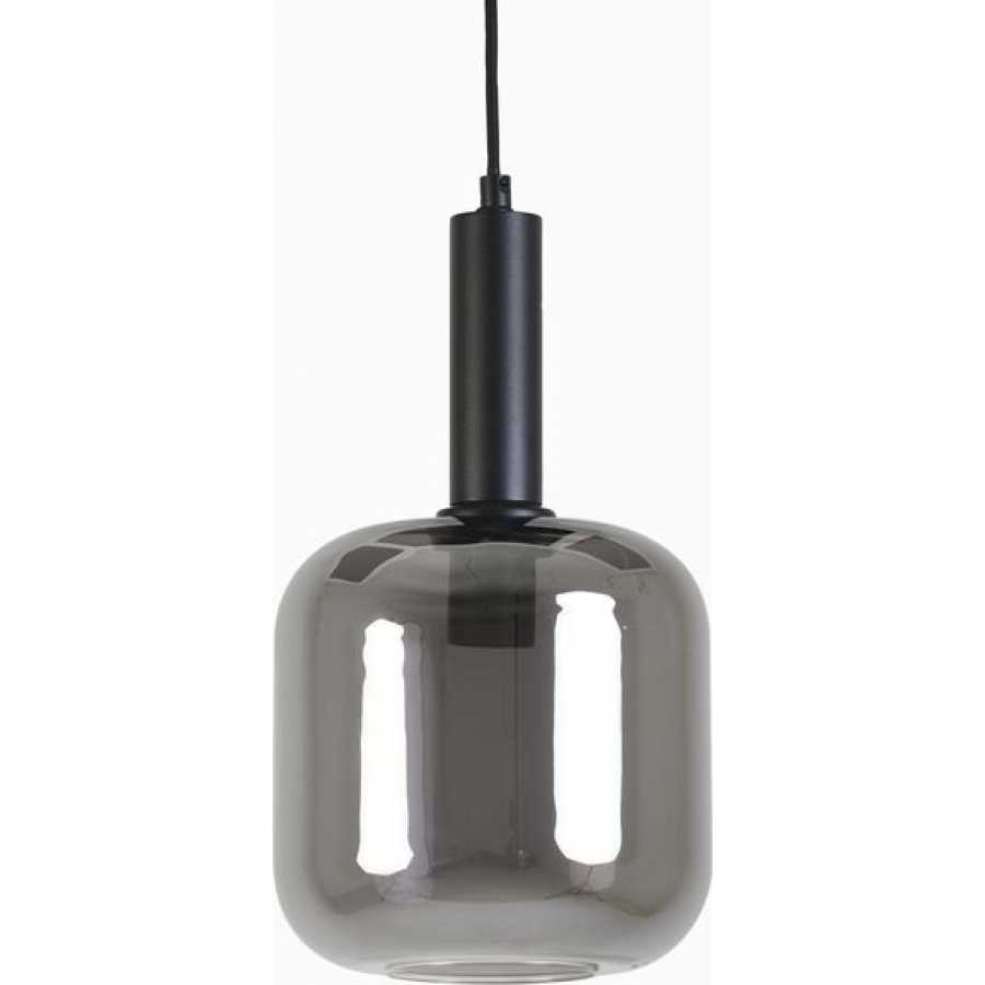 Light and Living Lekar Pendant Light - Black & Smoked - Small