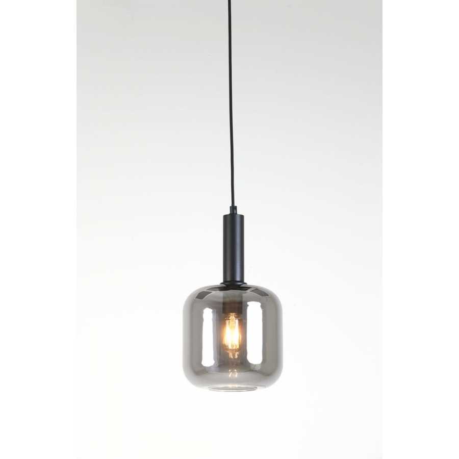 Light and Living Lekar Pendant Light - Black & Smoked - Small