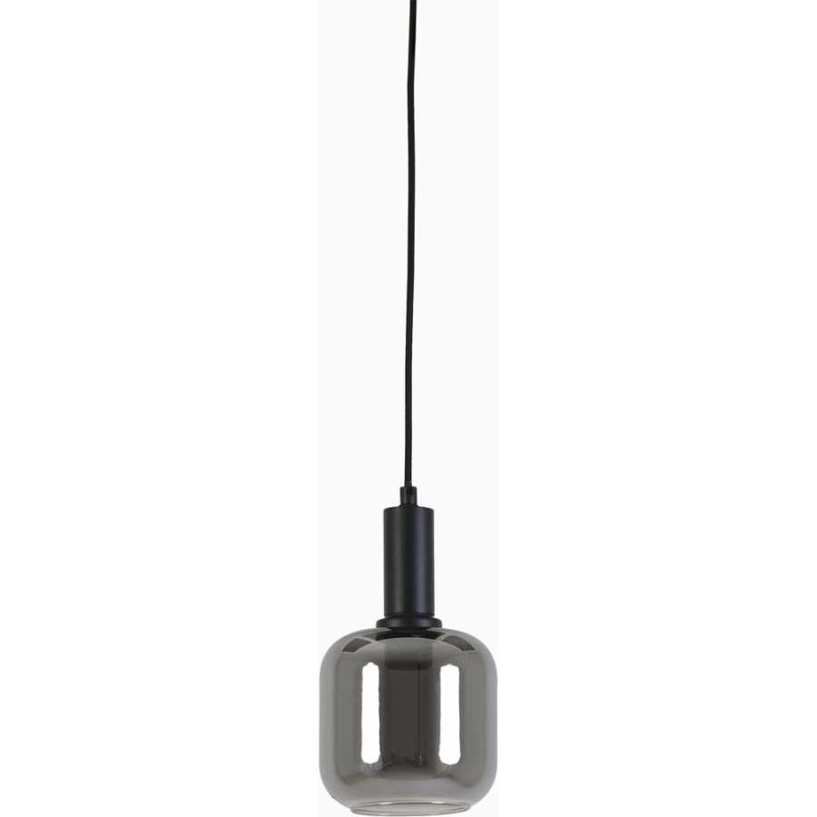 Light and Living Lekar Pendant Light - Black & Smoked - Medium