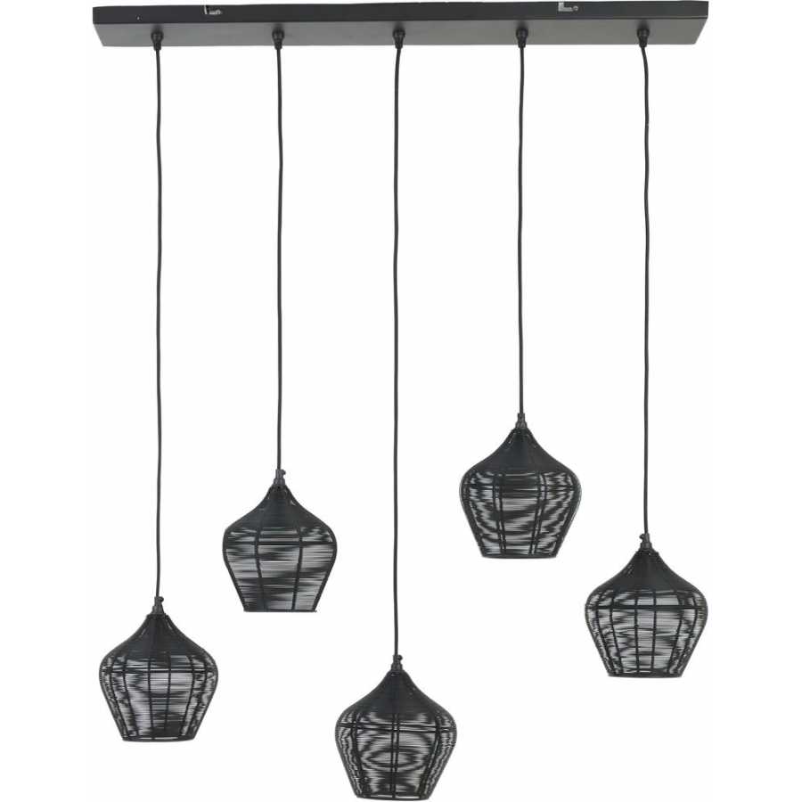 Light and Living Alvaro 5 Pendant Light - Black