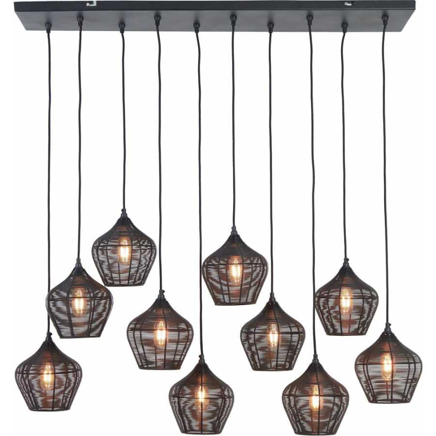 Light and Living Alvaro 10 Pendant Light - Black