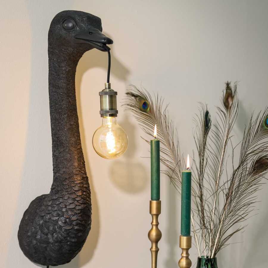 Light and Living Ostrich Wall Light - Black - Large