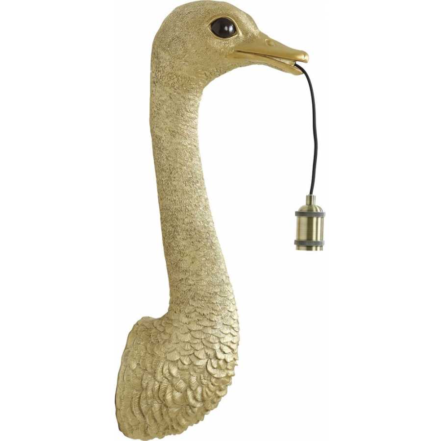 Light and Living Ostrich Wall Light - Gold - Large