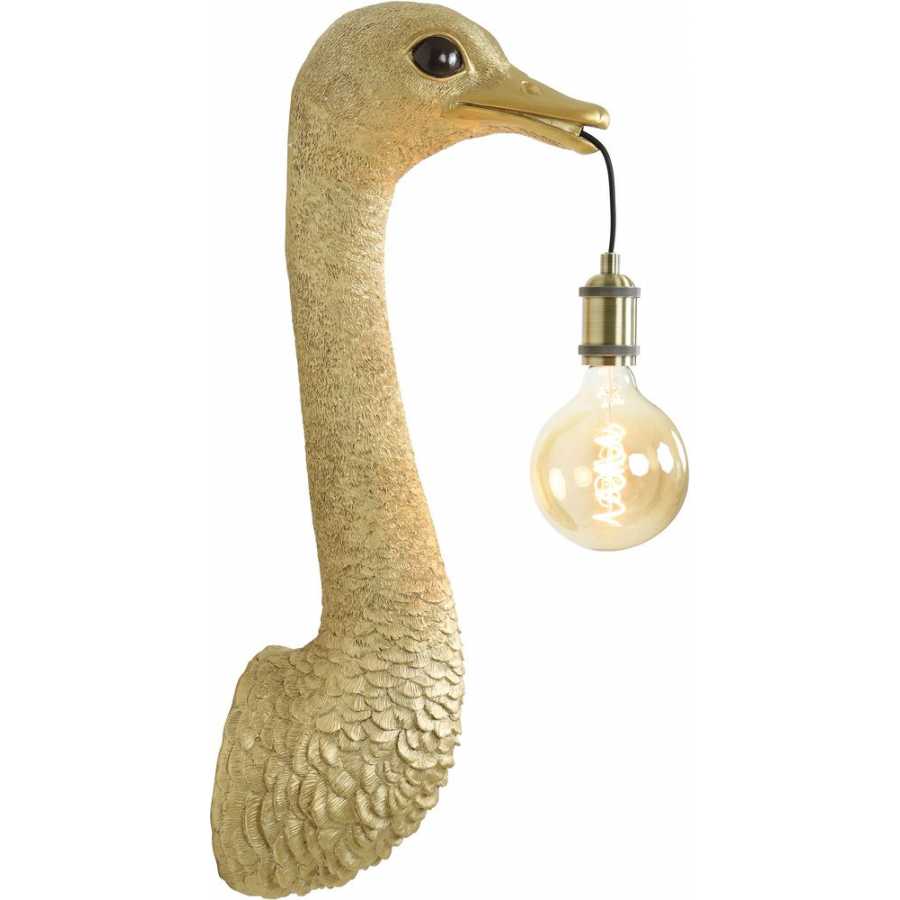 Light and Living Ostrich Wall Light - Gold - Large