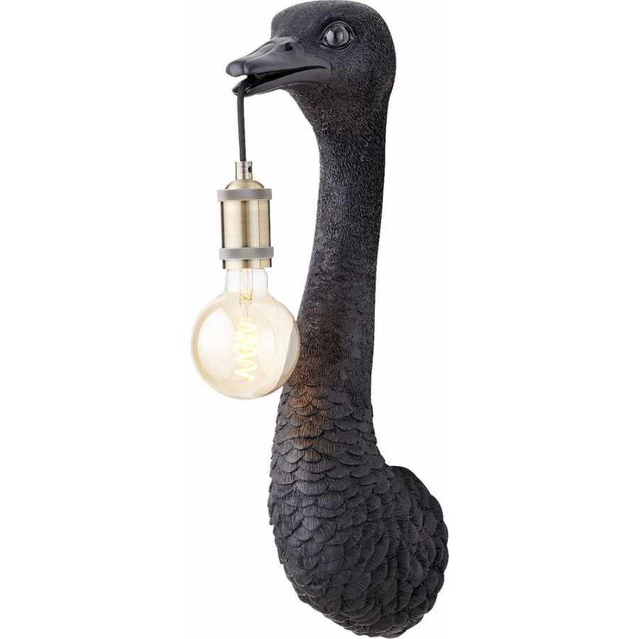 Light and Living Ostrich Wall Light - Black - Small