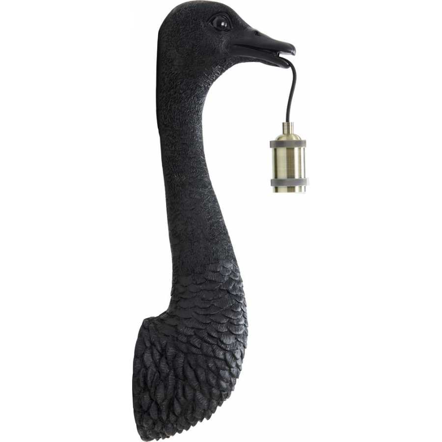 Light and Living Ostrich Wall Light - Black - Small