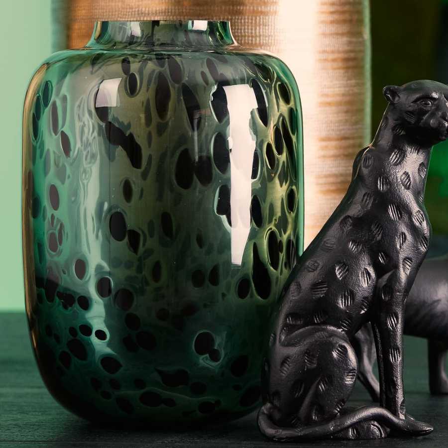Light and Living Kobala Vase - Green & Black - Small