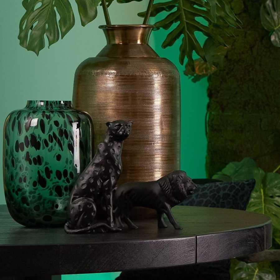 Light and Living Kobala Vase - Green & Black - Medium