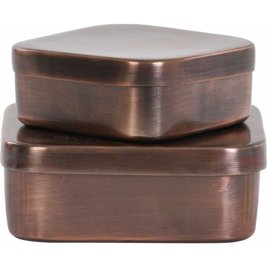 Light and Living Samuel Decorative Boxes - Set of 2 - Copper