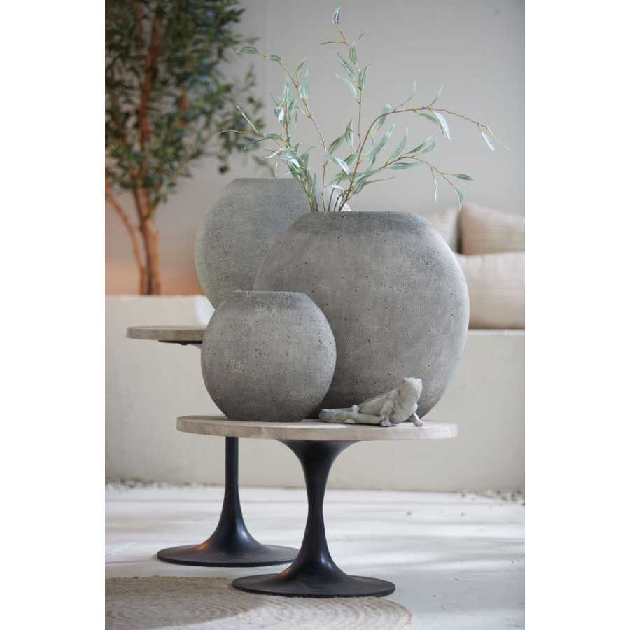 Light and Living Rayskin Round Vase - Grey