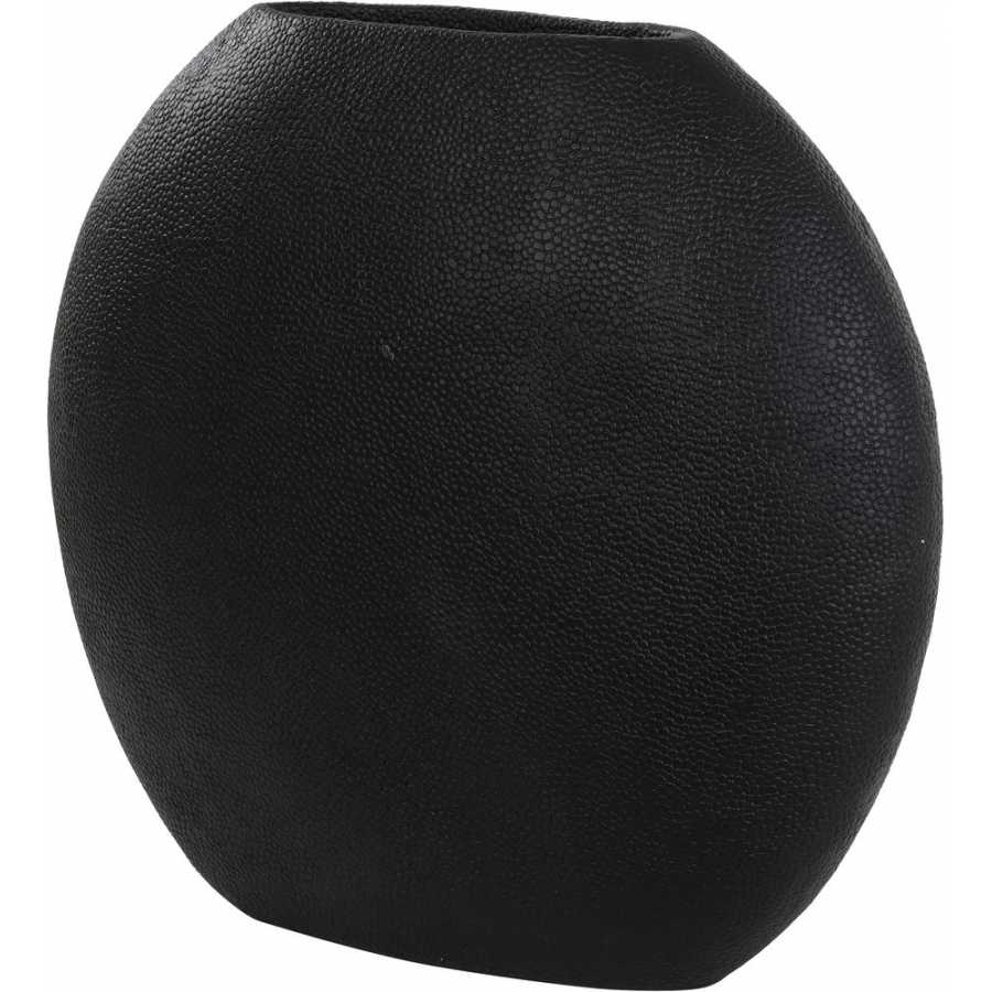 Light and Living Rayskin Round Vase - Black - Large