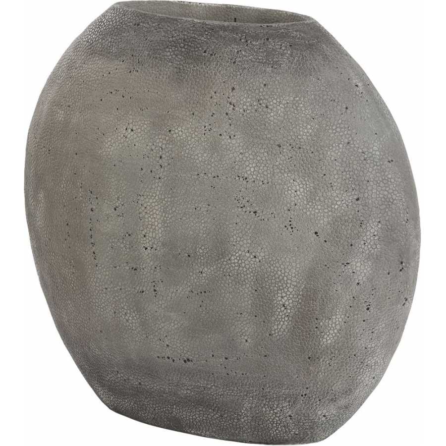 Light and Living Rayskin Round Vase - Grey - Large