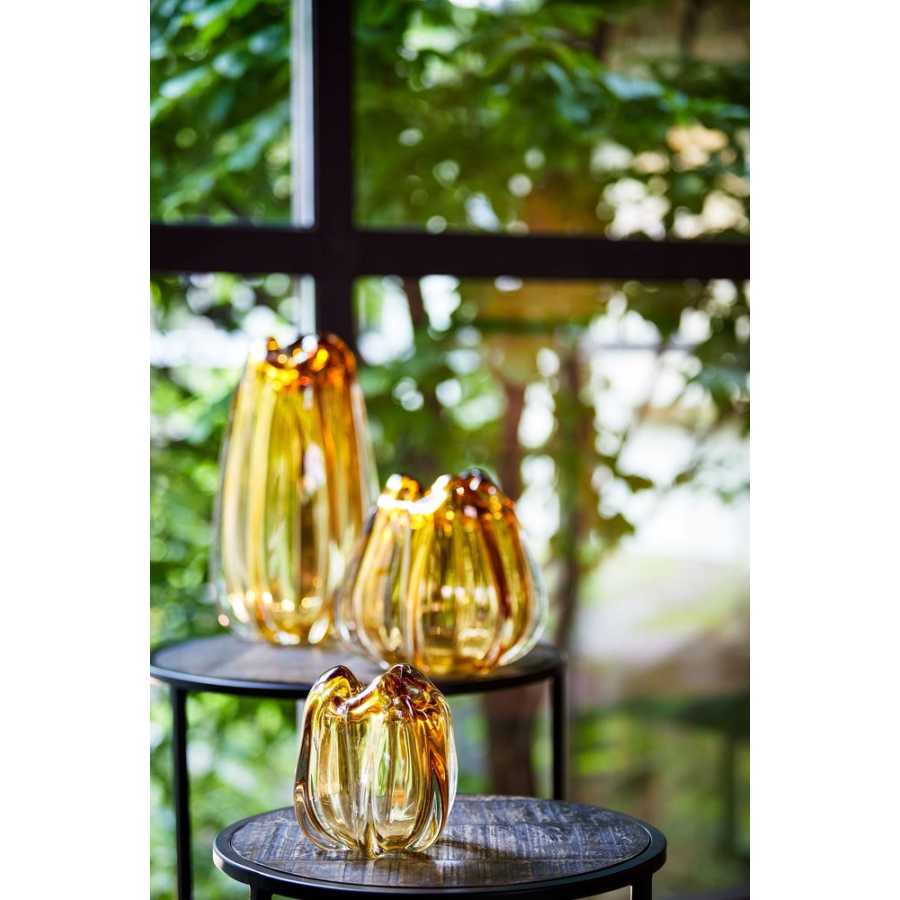 Light and Living Murela Round Vase - Amber - Large
