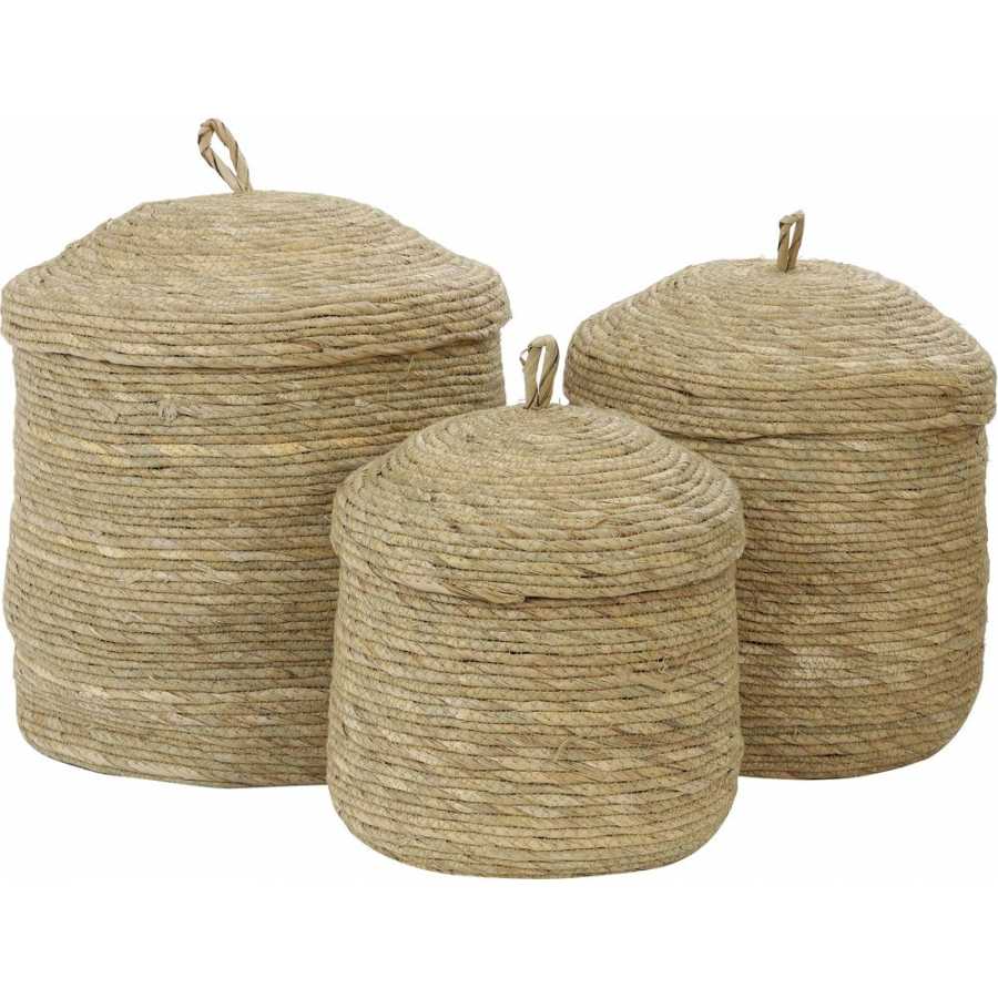 Light and Living Mangala Baskets - Set of 3 - Brown
