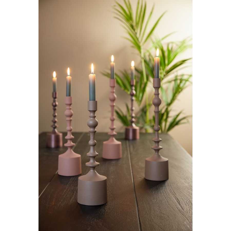 Light and Living Sheva Candlestick - Brown