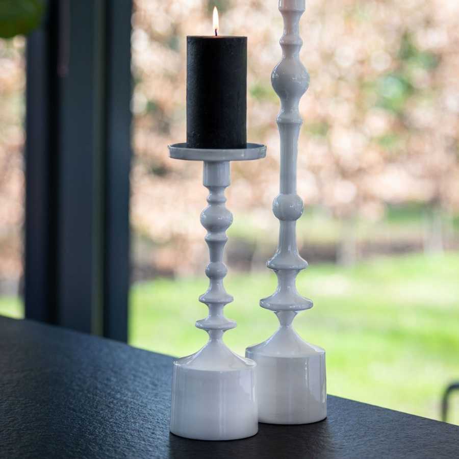 Light and Living Sheva Candle Holder - White - Small